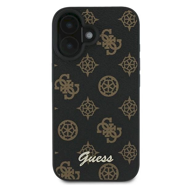 Guess Peony Script MagSafe iPhone 16 Plus Dėklas - juodas 2 Guess Peony Script MagSafe iPhone 16 Plus Dėklas - juodas 2