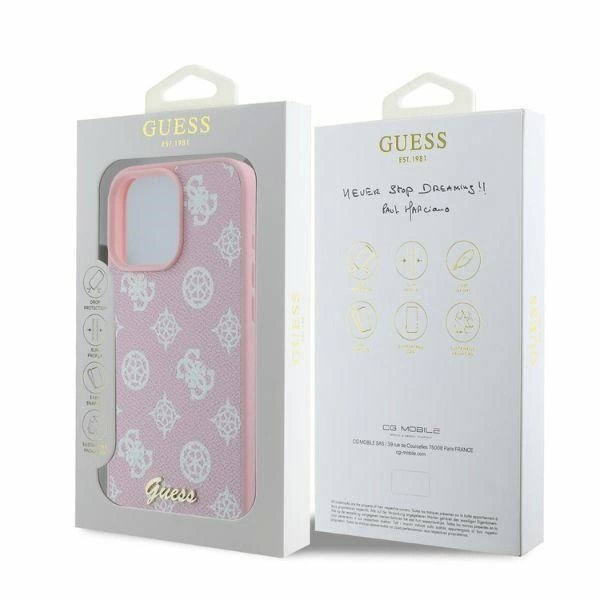 Guess Peony Script MagSafe iPhone 16 Pro Max Dėklas - rožinis 3