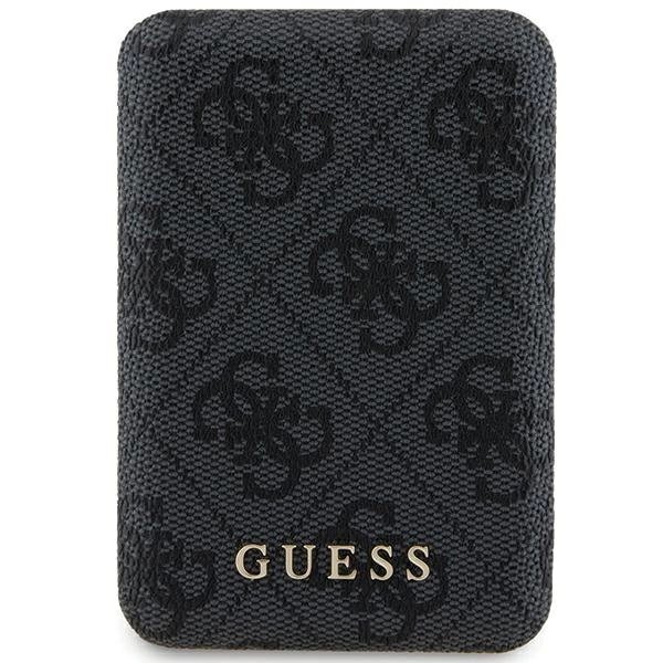 Išorinė baterija Guess GUPB5FP4EMGK 5000 mAh 15 W indukcinė su MagSafe – juoda, 4G Leather Metal Logo