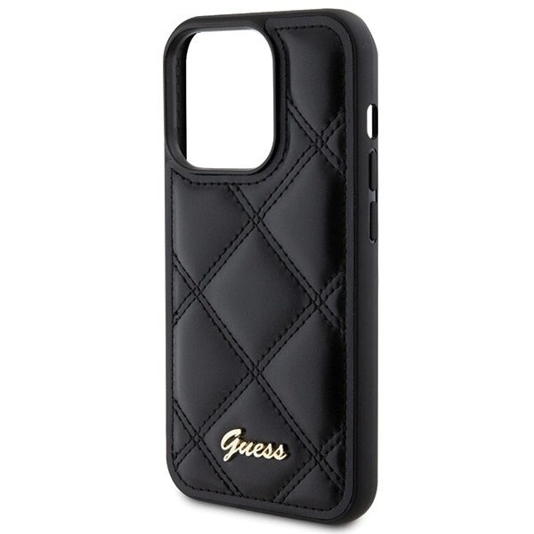 iPhone 15 Pro Max dėklas Guess Quilted Metal Logo – juodas 5 iPhone 15 Pro Max dėklas Guess Quilted Metal Logo – juodas 5