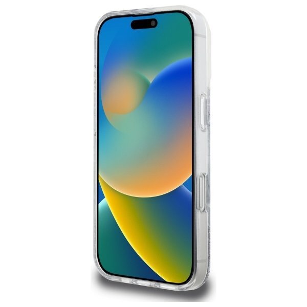 iPhone 16 Pro Guess Resin Gradient Glitter MagSafe dėklas – sidabrinis 4