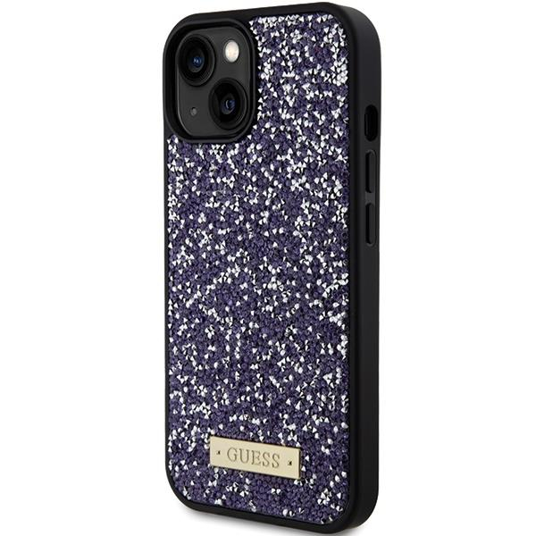 Guess Rhinestone Metal Logo Dėklas skirta iPhone 15 - rožinis 1 Guess Rhinestone Metal Logo Dėklas skirta iPhone 15 - rožinis 1