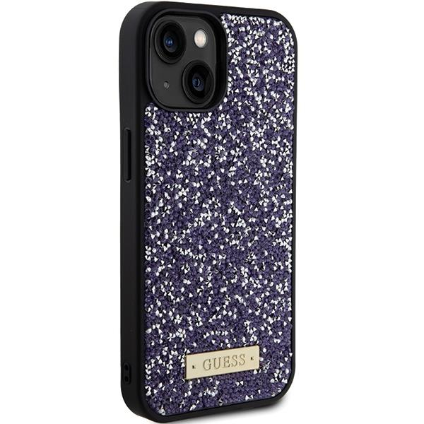 Guess Rhinestone Metal Logo Dėklas skirta iPhone 15 - rožinis 3 Guess Rhinestone Metal Logo Dėklas skirta iPhone 15 - rožinis 3