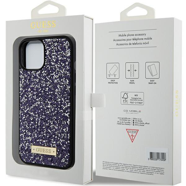 Guess Rhinestone Metal Logo Dėklas skirta iPhone 15 - rožinis 7 Guess Rhinestone Metal Logo Dėklas skirta iPhone 15 - rožinis 7