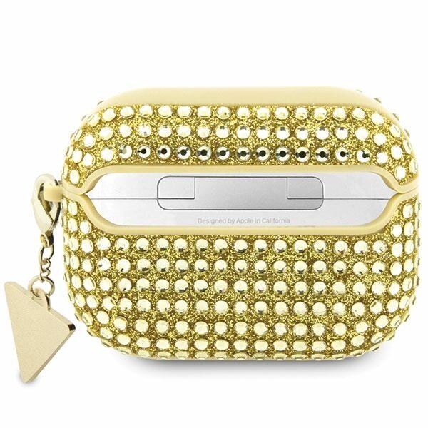 AirPods Pro 2 (2022/2023) Guess Rhinestone Triangle dėklas – auksinis 1 AirPods Pro 2 (2022/2023) Guess Rhinestone Triangle dėklas – auksinis 1