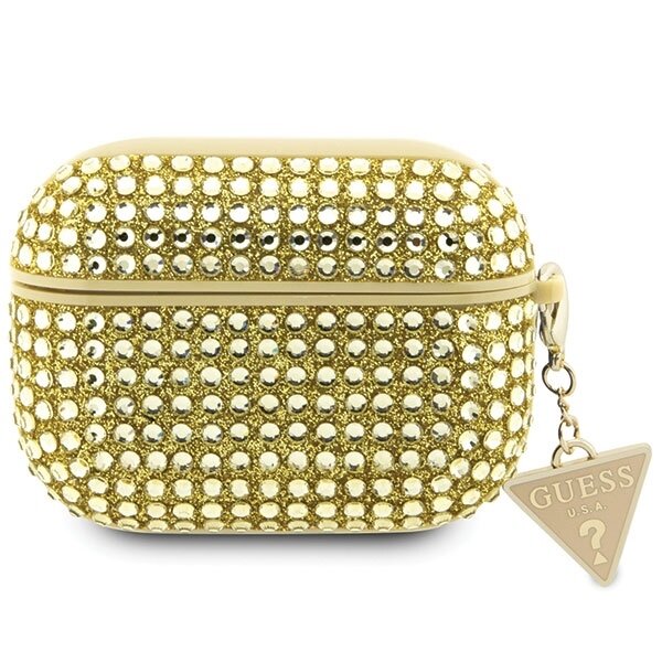 AirPods Pro 2 (2022/2023) Guess Rhinestone Triangle dėklas – auksinis AirPods Pro 2 (2022/2023) Guess Rhinestone Triangle dėklas – auksinis