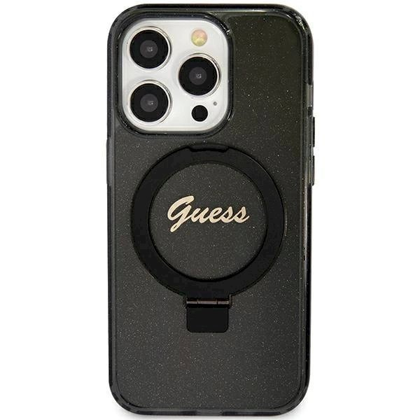 Originalus Guess dėklas Ring Stand Script Glitter MagSafeiPhone 11 / Xr - Juodas Originalus Guess dėklas Ring Stand Script Glitter MagSafeiPhone 11 / Xr - Juodas