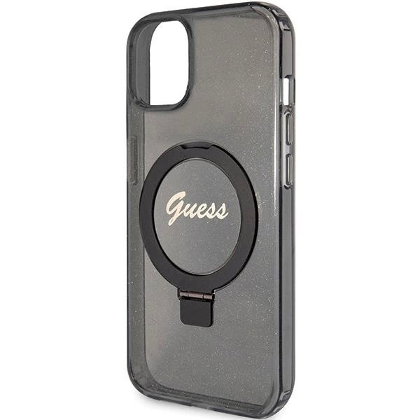 Originalus Guess dėklas Ring Stand Script Glitter MagSafeiPhone 13 / 14 / 15 - Juodas 5 Originalus Guess dėklas Ring Stand Script Glitter MagSafeiPhone 13 / 14 / 15 - Juodas 5