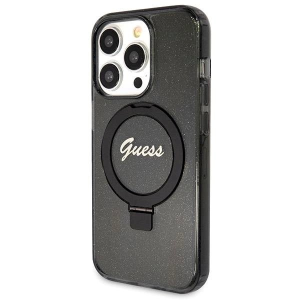 Originalus Guess dėklas Ring Stand Script Glitter MagSafeiPhone 14 Pro - Juodas 1 Originalus Guess dėklas Ring Stand Script Glitter MagSafeiPhone 14 Pro - Juodas 1