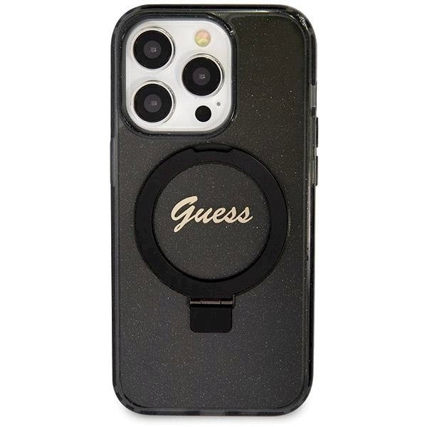 Originalus Guess dėklas Ring Stand Script Glitter MagSafeiPhone 14 Pro - Juodas 2 Originalus Guess dėklas Ring Stand Script Glitter MagSafeiPhone 14 Pro - Juodas 2