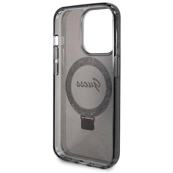 Originalus Guess dėklas Ring Stand Script Glitter MagSafeiPhone 14 Pro - Juodas 6 Originalus Guess dėklas Ring Stand Script Glitter MagSafeiPhone 14 Pro - Juodas 6