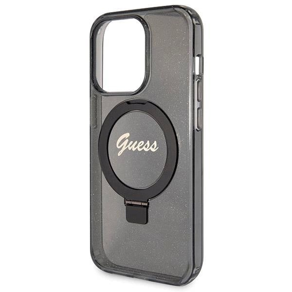Originalus Guess dėklas Ring Stand Script Glitter MagSafeiPhone 14 Pro Max - Juodas 5 Originalus Guess dėklas Ring Stand Script Glitter MagSafeiPhone 14 Pro Max - Juodas 5