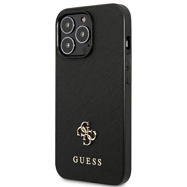 Guess Saffiano 4G Small Metal Logo Dėklas skirtas iPhone 13 Pro / 13 6.1" - Juodas 1