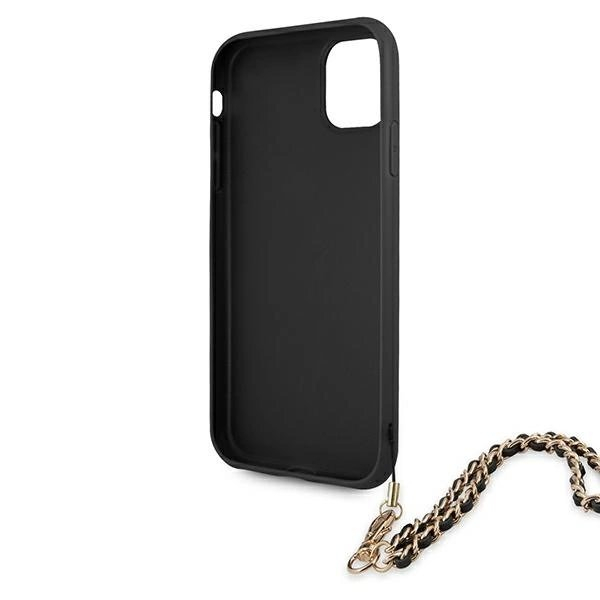 Guess Saffiano Chain Dėklas skirtas iPhone 11 6.1" / Xr - Juodas 6 Guess Saffiano Chain Dėklas skirtas iPhone 11 6.1" / Xr - Juodas 6