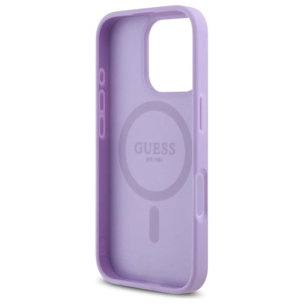 Dėklas Guess Saffiano MagSafe iPhone 16 Pro - Violetinis 6 Dėklas Guess Saffiano MagSafe iPhone 16 Pro - Violetinis 6