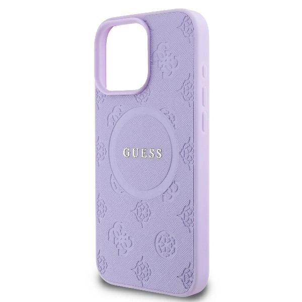Dėklas Guess Saffiano Peony Classic Logo MagSafe iPhone 16 Pro - Violetinis 5 Dėklas Guess Saffiano Peony Classic Logo MagSafe iPhone 16 Pro - Violetinis 5