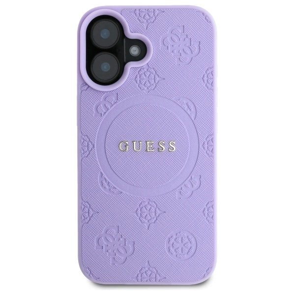 Dėklas Guess Saffiano Peony Classic Logo MagSafena iPhone 16 Plus - Violetinis 2 Dėklas Guess Saffiano Peony Classic Logo MagSafena iPhone 16 Plus - Violetinis 2