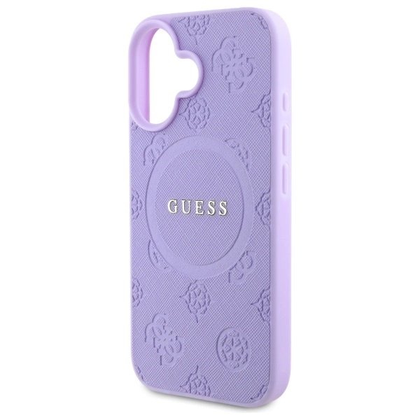 Dėklas Guess Saffiano Peony Classic Logo MagSafena iPhone 16 Plus - Violetinis 5 Dėklas Guess Saffiano Peony Classic Logo MagSafena iPhone 16 Plus - Violetinis 5