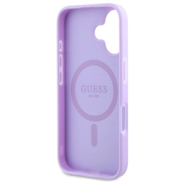 Dėklas Guess Saffiano Peony Classic Logo MagSafena iPhone 16 Plus - Violetinis 6 Dėklas Guess Saffiano Peony Classic Logo MagSafena iPhone 16 Plus - Violetinis 6