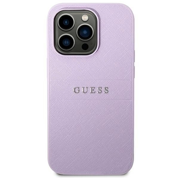 Guess Saffiano Strap Dėklas skirtas iPhone 14 Pro Max 6.7" - Violetinis 2 Guess Saffiano Strap Dėklas skirtas iPhone 14 Pro Max 6.7" - Violetinis 2