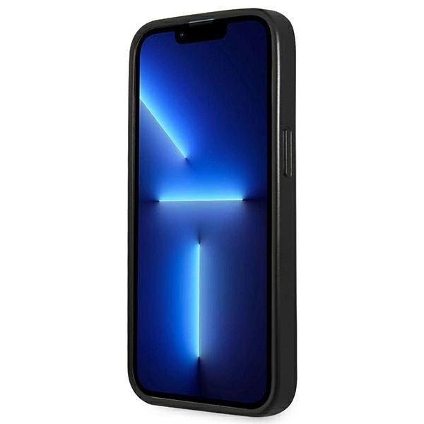 Guess Saffiano Triangle Logo Dėklas skirtas iPhone 13 Pro Max 6.7&quot; - Sidabrinis 4