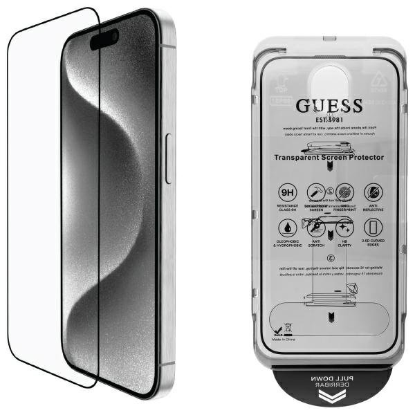iPhone 16 Guess Screen Protector 2.5D Outline grūdintas stiklas iPhone 16 Guess Screen Protector 2.5D Outline grūdintas stiklas