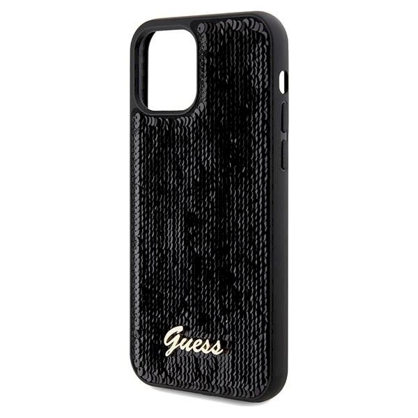 Originalus Guess dėklas Sequin Script MetaliPhone 12/12 Pro - Juodas 5 Originalus Guess dėklas Sequin Script MetaliPhone 12/12 Pro - Juodas 5