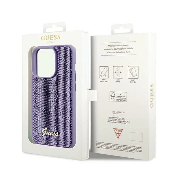 Originalus Guess dėklas Sequin Script MetaliPhone 13 Pro Max - Violetinis 7 Originalus Guess dėklas Sequin Script MetaliPhone 13 Pro Max - Violetinis 7