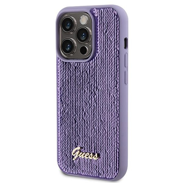 Dėklas Guess Sequin Script Metal iPhone 15 Pro Max - Violetinis 1 Dėklas Guess Sequin Script Metal iPhone 15 Pro Max - Violetinis 1