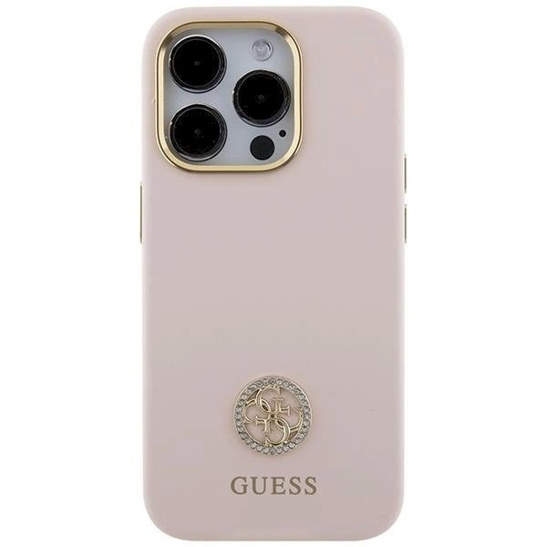 Originalus Guess dėklas Silicone Logo Strass 4GiPhone 15 Pro - light Rožinis 2 Originalus Guess dėklas Silicone Logo Strass 4GiPhone 15 Pro - light Rožinis 2