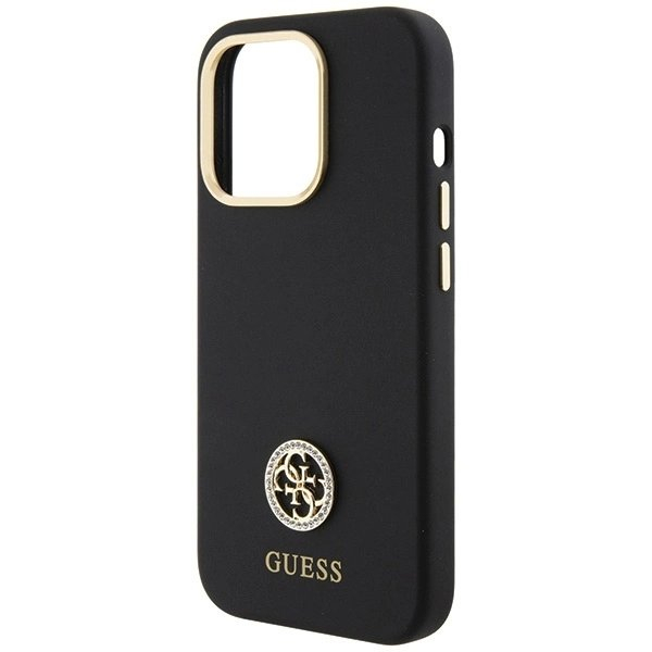 Guess Silikoninis Logo Strass 4G Dėklas skirtas iPhone 15 Pro Max - Juodas 5 Guess Silikoninis Logo Strass 4G Dėklas skirtas iPhone 15 Pro Max - Juodas 5