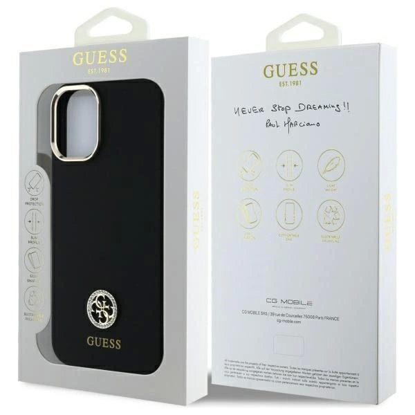 Dėklas Guess Silicone Logo Strass 4G iPhone 16 - Juodas 7 Dėklas Guess Silicone Logo Strass 4G iPhone 16 - Juodas 7