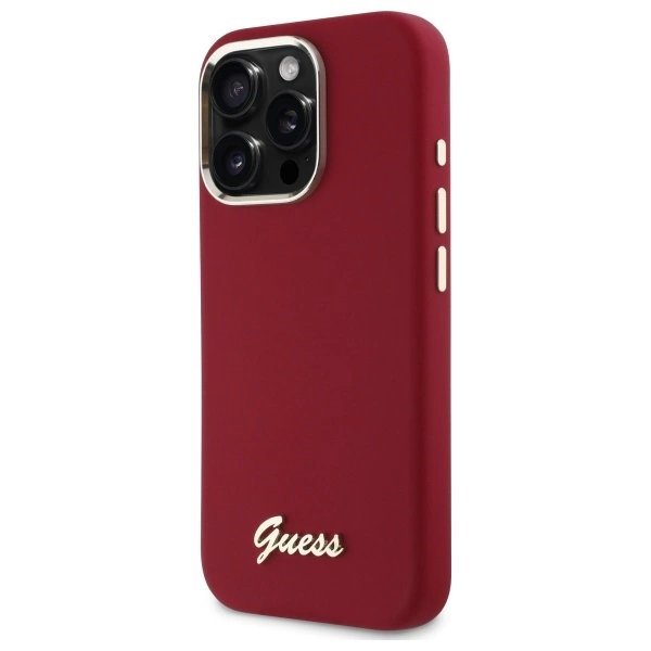 Dėklas Guess Silicone Script Metal Logo iPhone 16 Pro - Rožinis 1 Dėklas Guess Silicone Script Metal Logo iPhone 16 Pro - Rožinis 1