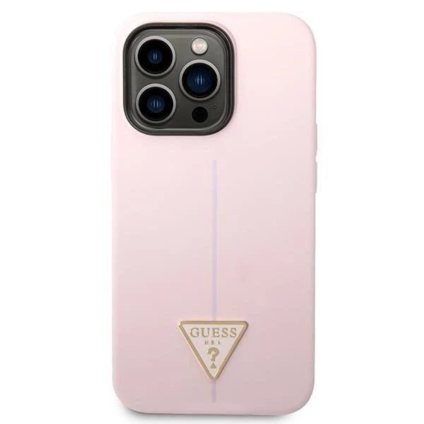Guess Silikoninis Triangle iPhone 14 Pro 6.1" Dėklas - Violetinis 2 Guess Silikoninis Triangle iPhone 14 Pro 6.1" Dėklas - Violetinis 2