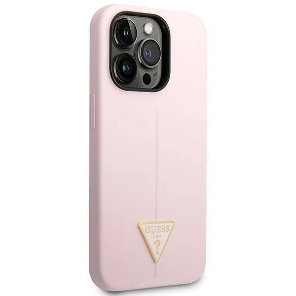 Guess Silikoninis Triangle iPhone 14 Pro 6.1" Dėklas - Violetinis 3 Guess Silikoninis Triangle iPhone 14 Pro 6.1" Dėklas - Violetinis 3