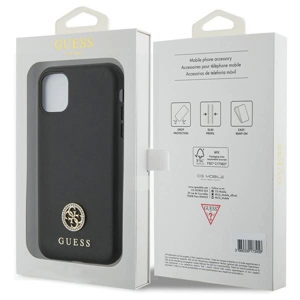 Guess Strass Metal Logo iPhone 11 / Xr 6.1" Dėklas - Juodas 7 Guess Strass Metal Logo iPhone 11 / Xr 6.1" Dėklas - Juodas 7