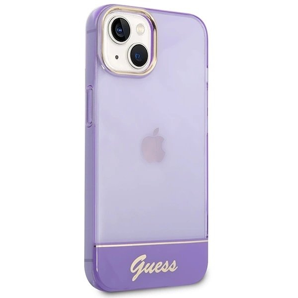 Guess Translucent iPhone 14 6.1" Dėklas - Violetinis 3 Guess Translucent iPhone 14 6.1" Dėklas - Violetinis 3