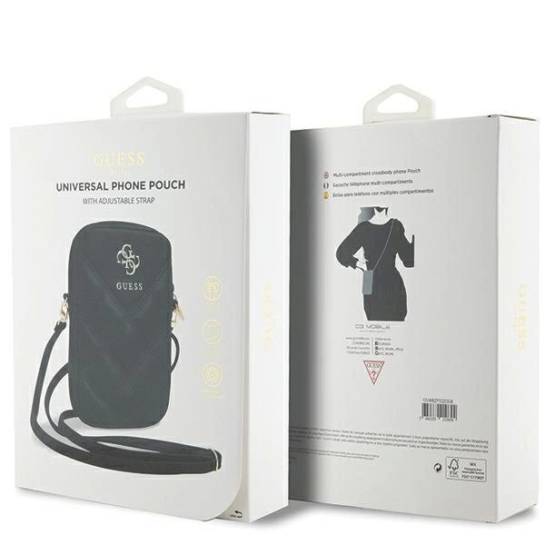 Guess Zip Quilted 4G rankinė – juoda 4