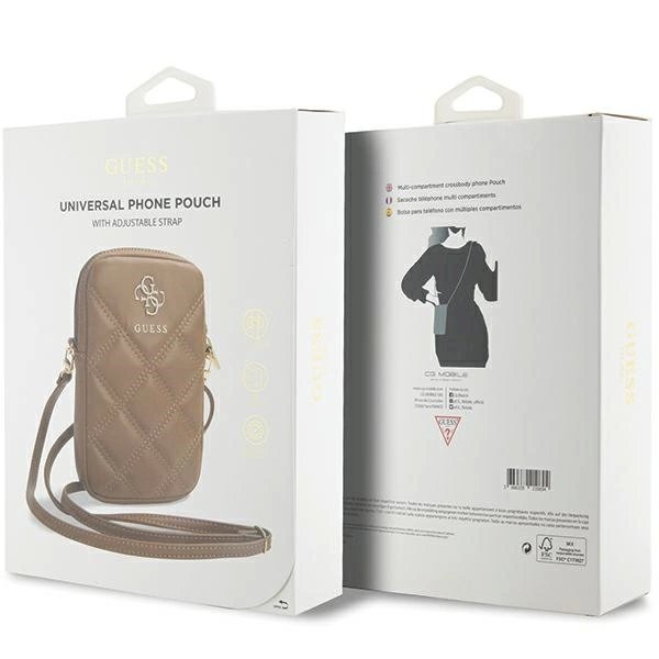 Guess Zip Quilted 4G Krepšys - brown 4 Guess Zip Quilted 4G Krepšys - brown 4