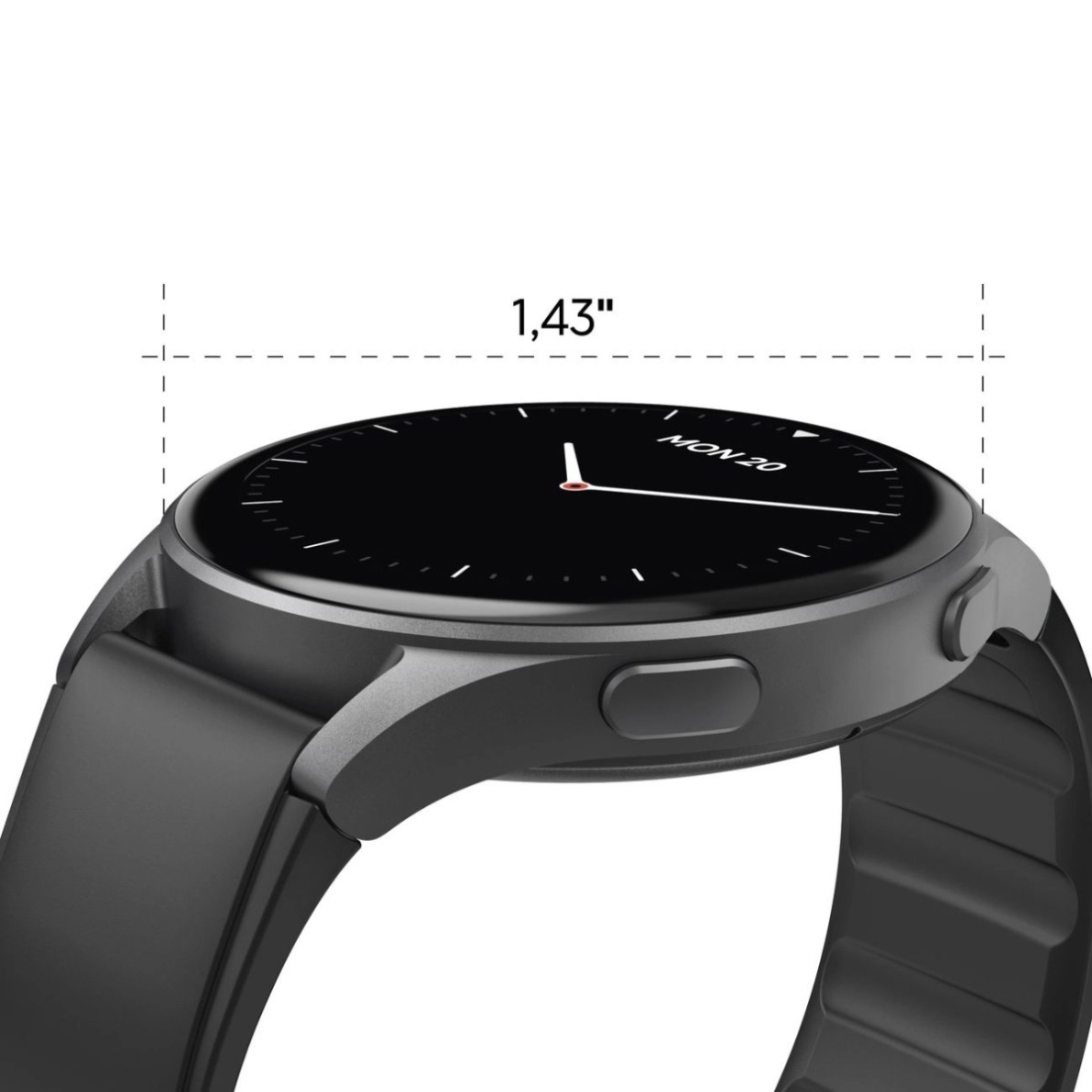 Hama 8900 – GPS AMOLED išmanusis laikrodis 1.43" su silikoniniu dirželiu - Juodas 3