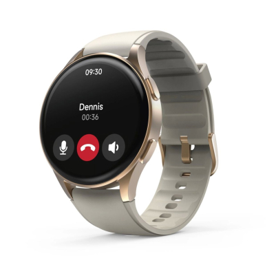 Hama 8900 GPS AMOLED išmanusis laikrodis 1.32" su smėlio silikoniniu dirželiu - auksinis 6