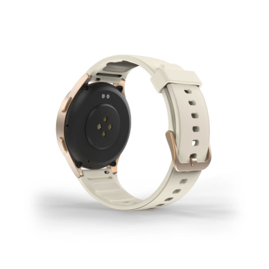 Hama 8900 GPS AMOLED išmanusis laikrodis 1.32" su smėlio silikoniniu dirželiu - auksinis 9