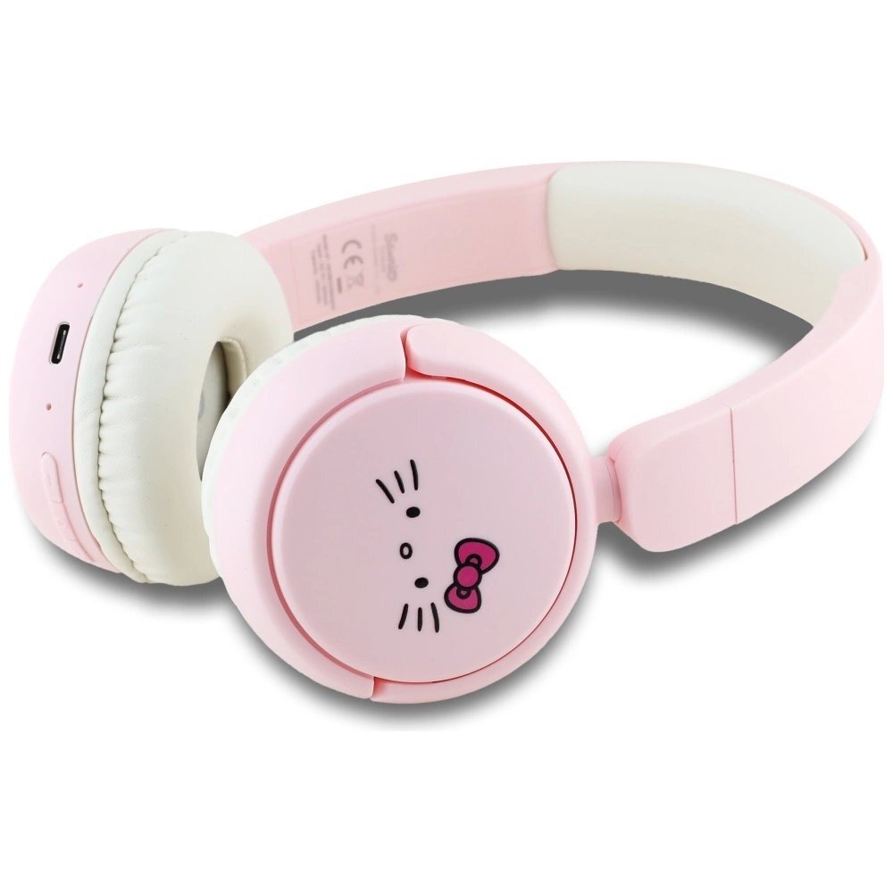Belaidės ausinės Hello Kitty Face Logo Bluetooth On-Ear – rožinės 1 Belaidės ausinės Hello Kitty Face Logo Bluetooth On-Ear – rožinės 1