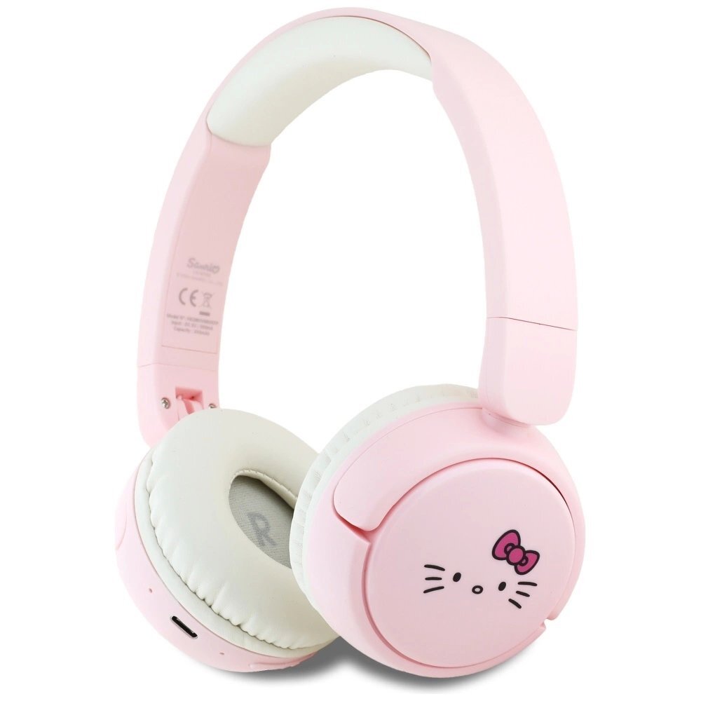 Belaidės ausinės Hello Kitty Face Logo Bluetooth On-Ear – rožinės Belaidės ausinės Hello Kitty Face Logo Bluetooth On-Ear – rožinės