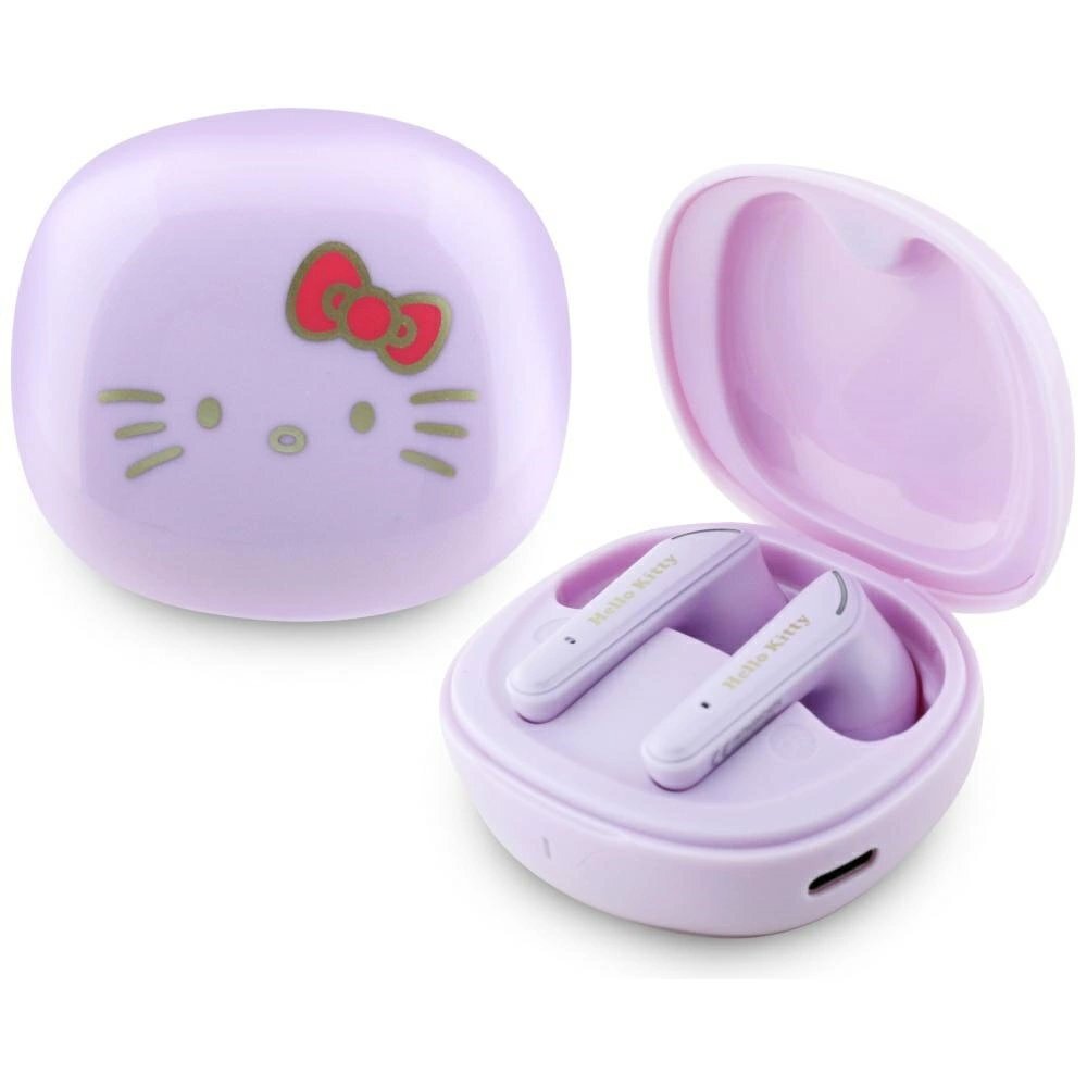Belaidės ausinės Hello Kitty TWS O Glossy Finish – violetinės