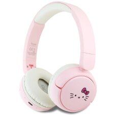 Belaidės ausinės Hello Kitty Face Logo Bluetooth On-Ear – rožinės