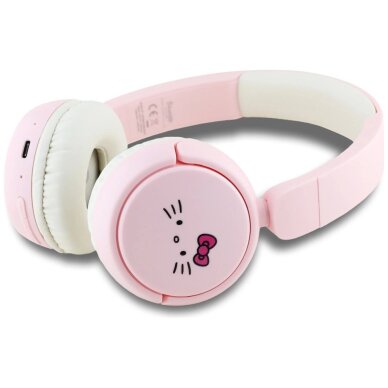 Belaidės ausinės Hello Kitty Face Logo Bluetooth On-Ear – rožinės 1 Belaidės ausinės Hello Kitty Face Logo Bluetooth On-Ear – rožinės 1