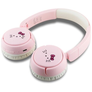 Belaidės ausinės Hello Kitty Face Logo Bluetooth On-Ear – rožinės 3
