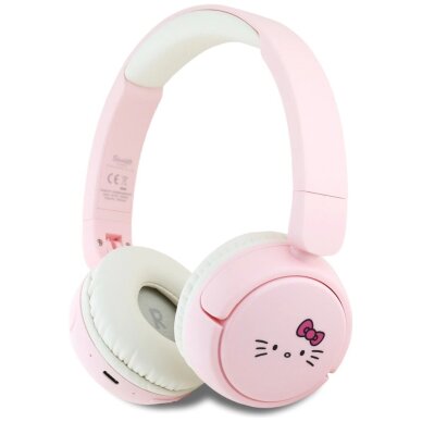 Belaidės ausinės Hello Kitty Face Logo Bluetooth On-Ear – rožinės Belaidės ausinės Hello Kitty Face Logo Bluetooth On-Ear – rožinės
