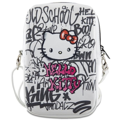 Hello Kitty Graffiti Kitty Head rankinė – balta 1 Hello Kitty Graffiti Kitty Head rankinė – balta 1